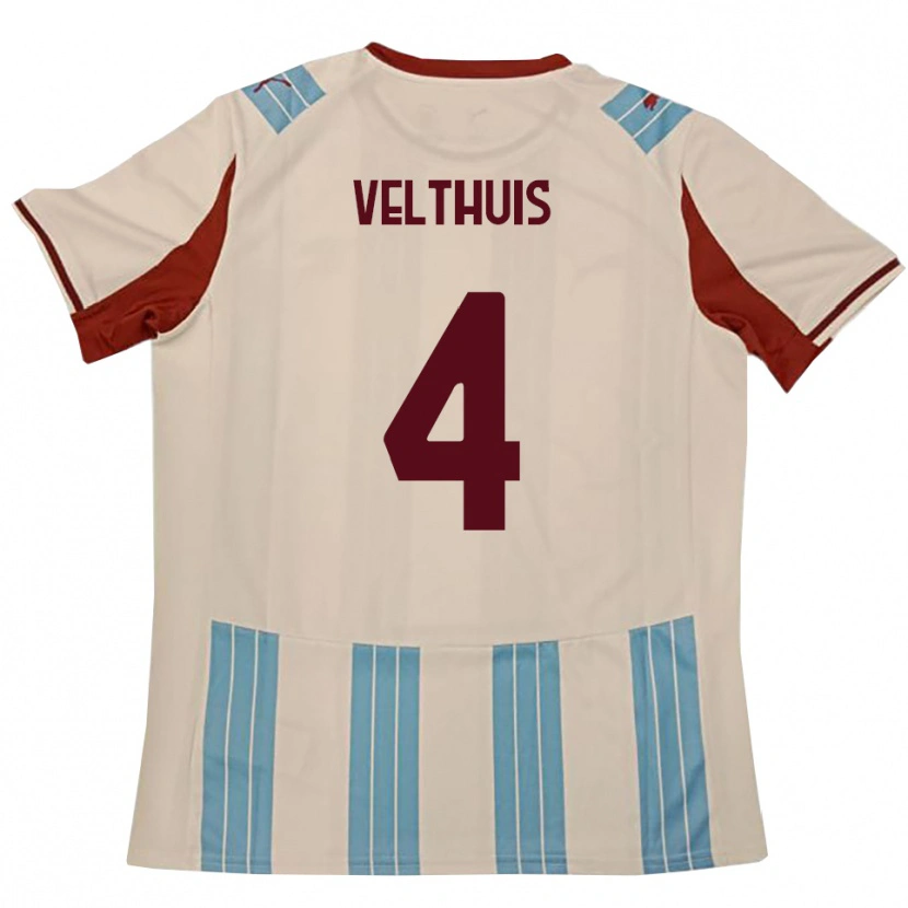 Danxen Kid Tijs Velthuis #4 Sky Blue White Away Jersey 2025/26 T-Shirt