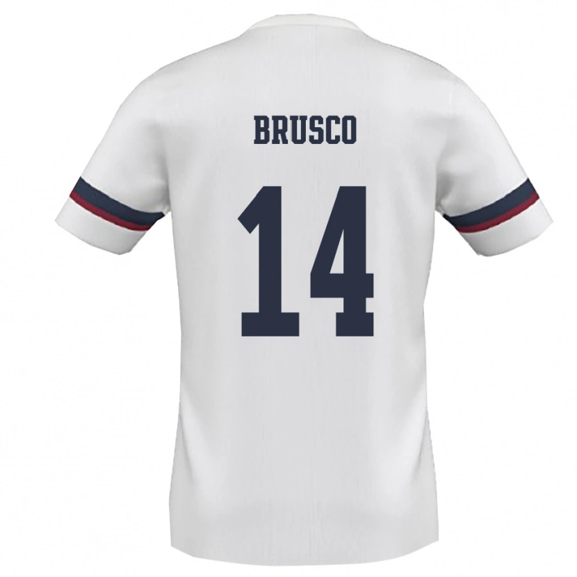 Danxen Kid Alessandro Brusco #14 White Red Away Jersey 2025/26 T-Shirt