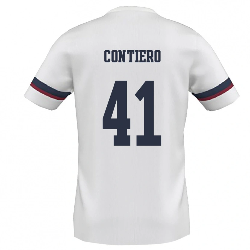 Danxen Kid Edoardo Contiero #41 White Red Away Jersey 2025/26 T-Shirt