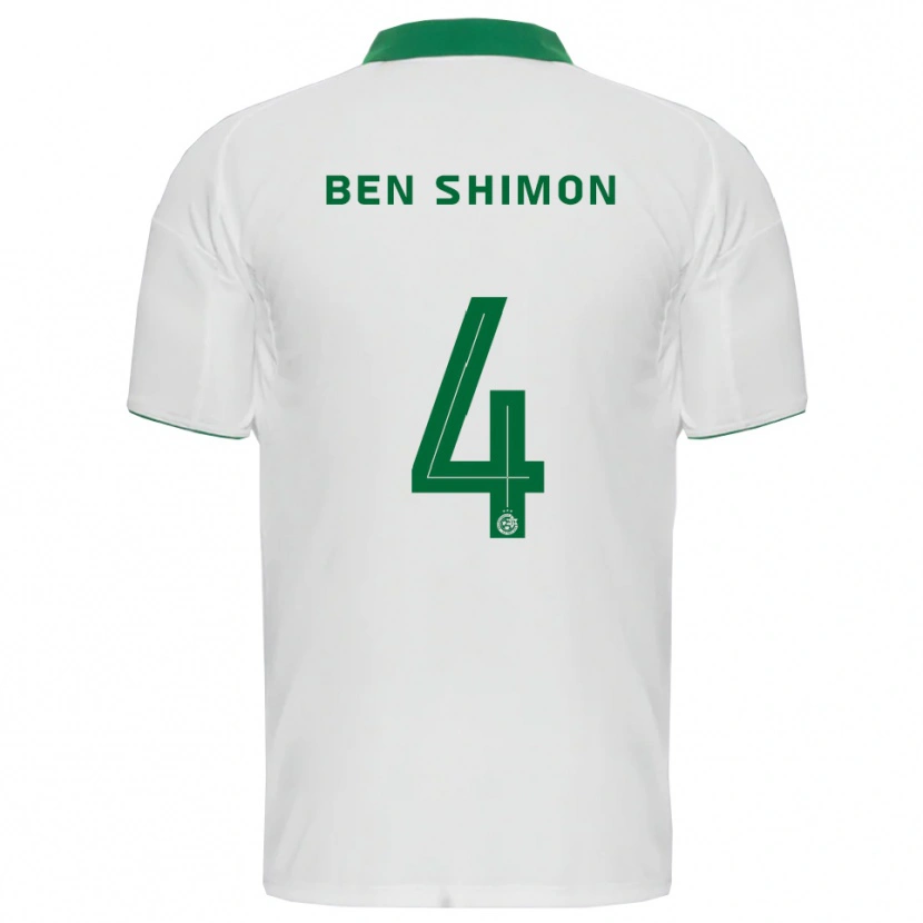 Danxen Kid Elad Ben Shimon #4 White Green Away Jersey 2025/26 T-Shirt