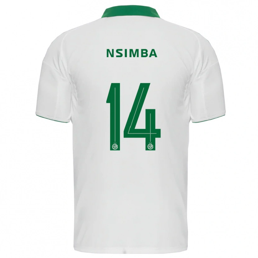 Danxen Kid Vital Nsimba #14 White Green Away Jersey 2025/26 T-Shirt