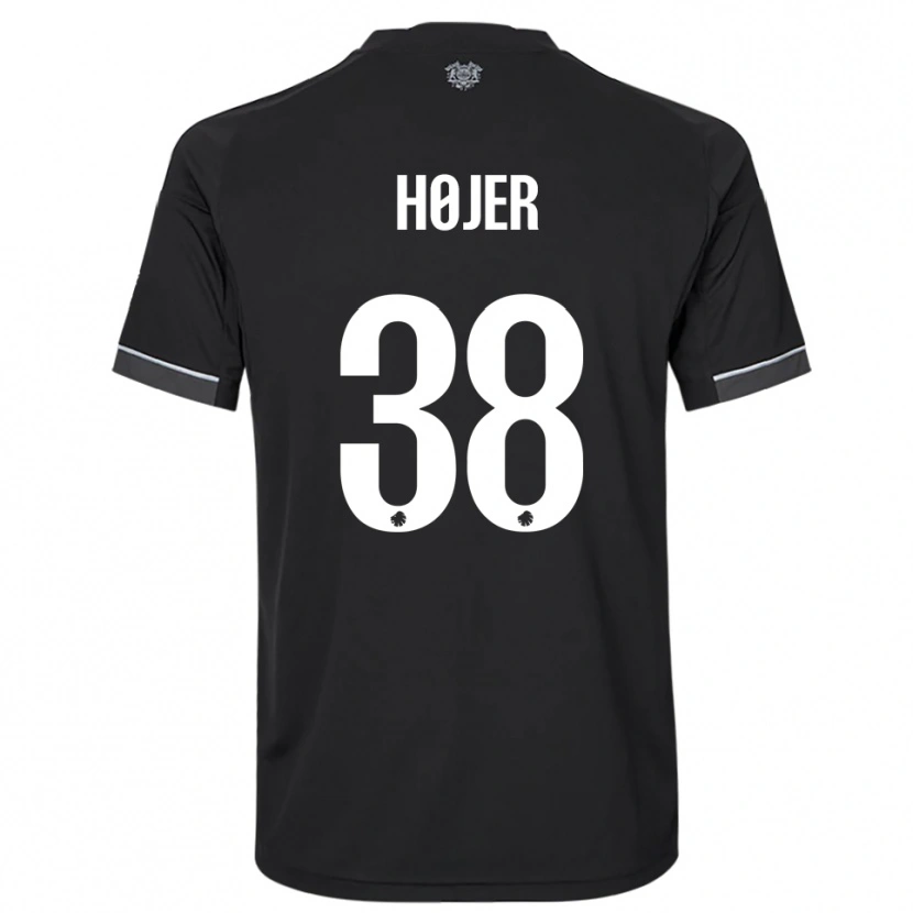 Danxen Kid Oliver Højer #38 Black White Away Jersey 2025/26 T-Shirt