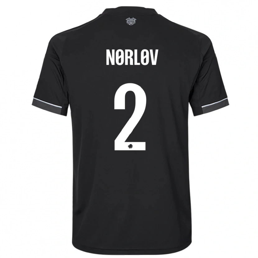Danxen Kid William Nørløv #2 Black White Away Jersey 2025/26 T-Shirt