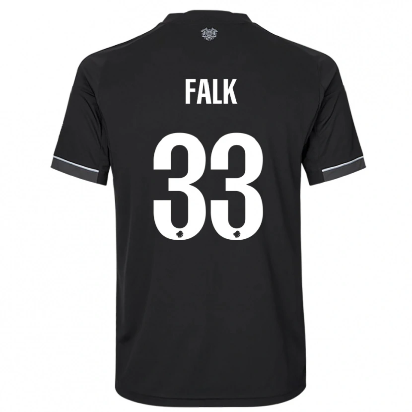 Danxen Kid Rasmus Falk #33 Black White Away Jersey 2025/26 T-Shirt