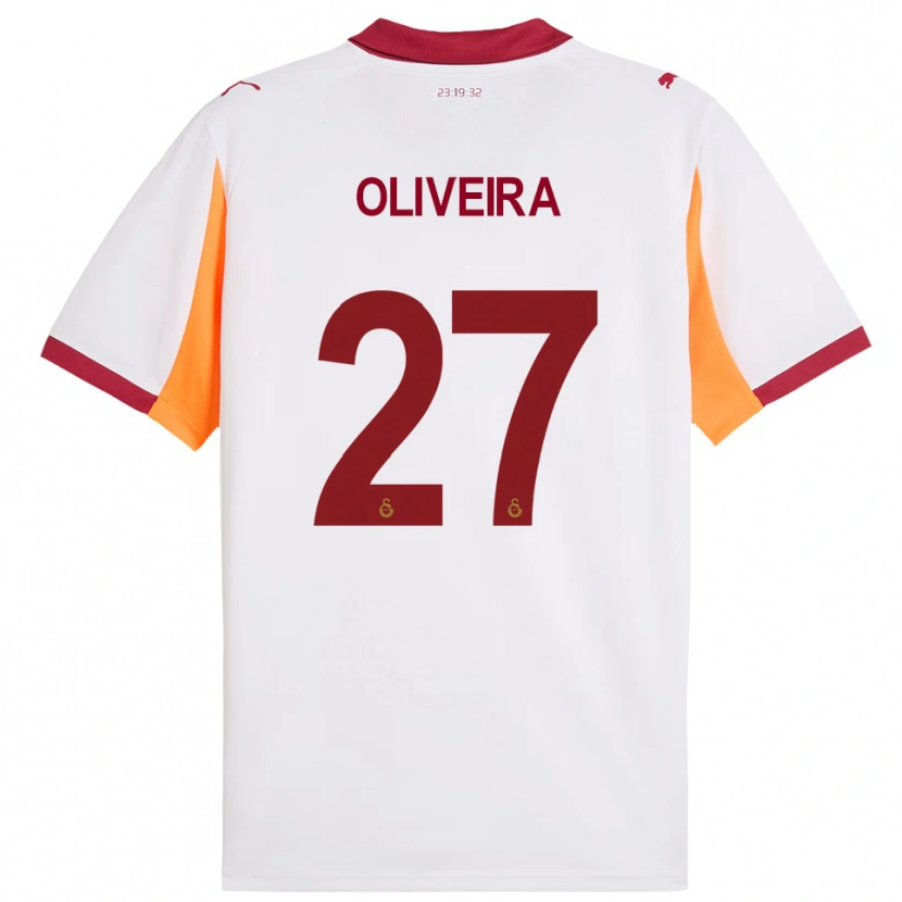 Danxen Kid Sergio Oliveira #27 White Red Away Jersey 2025/26 T-Shirt
