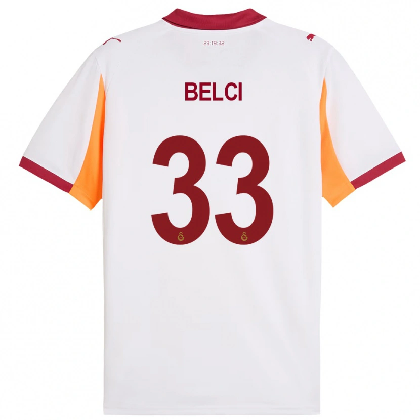 Danxen Kid Çiğdem Belci #33 White Red Away Jersey 2025/26 T-Shirt