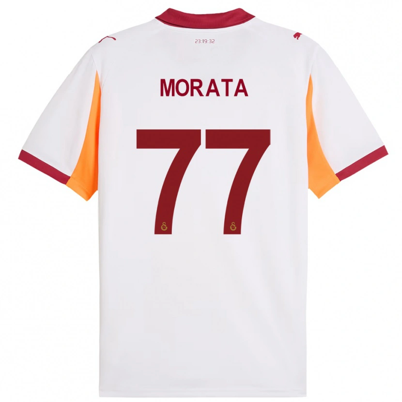 Danxen Kid Álvaro Morata #77 White Red Away Jersey 2025/26 T-Shirt