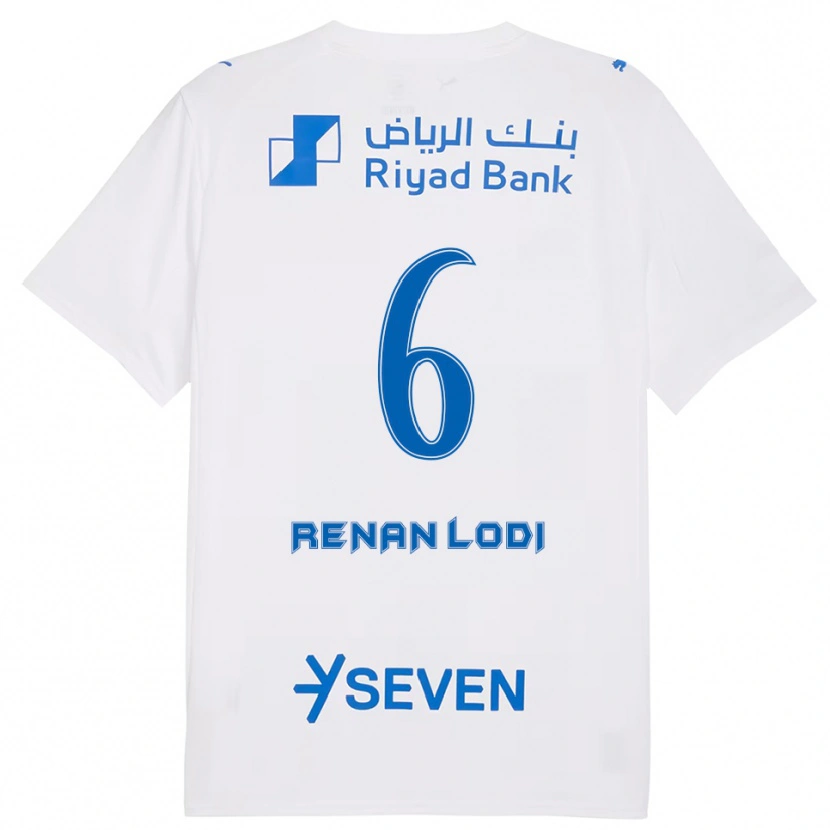 Danxen Kid Renan Lodi #6 White Blue Away Jersey 2025/26 T-Shirt