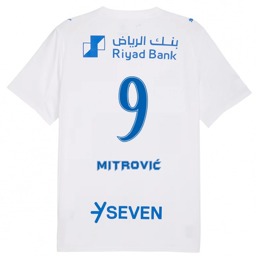 Danxen Kid Aleksandar Mitrović #9 White Blue Away Jersey 2025/26 T-Shirt