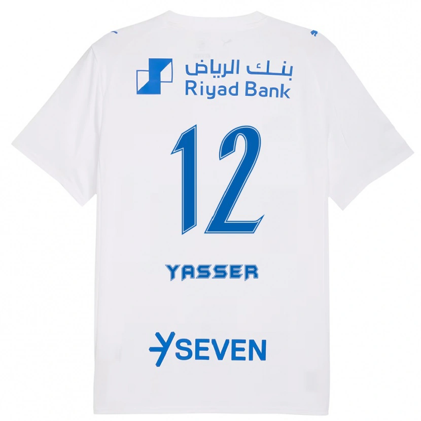 Danxen Kid Yasser Al-Shahrani #12 White Blue Away Jersey 2025/26 T-Shirt