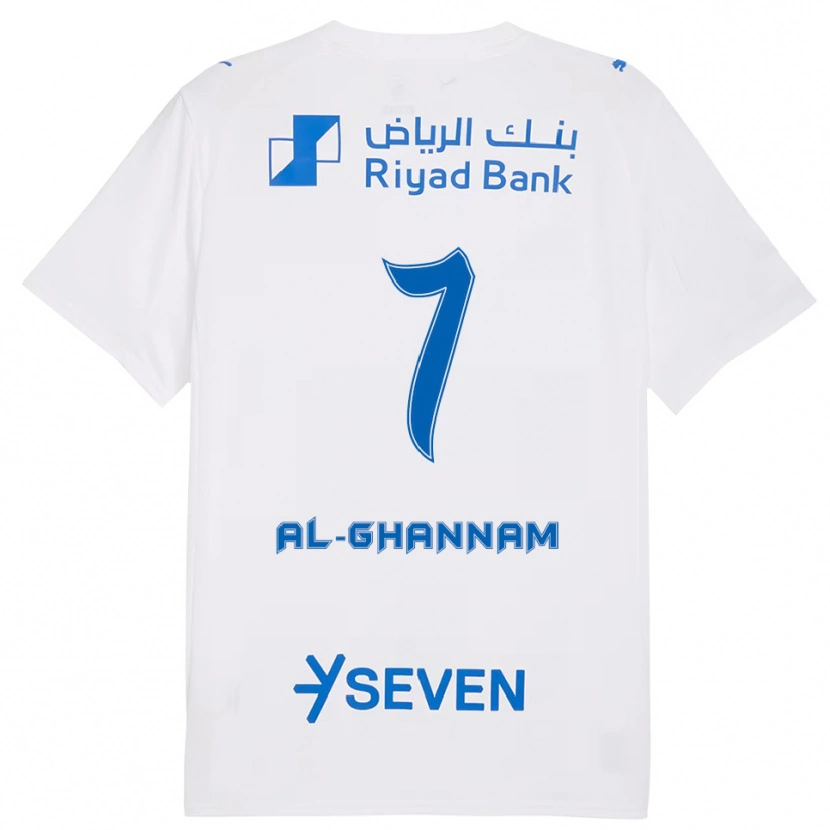 Danxen Kid Khalid Al-Ghannam #7 White Blue Away Jersey 2025/26 T-Shirt