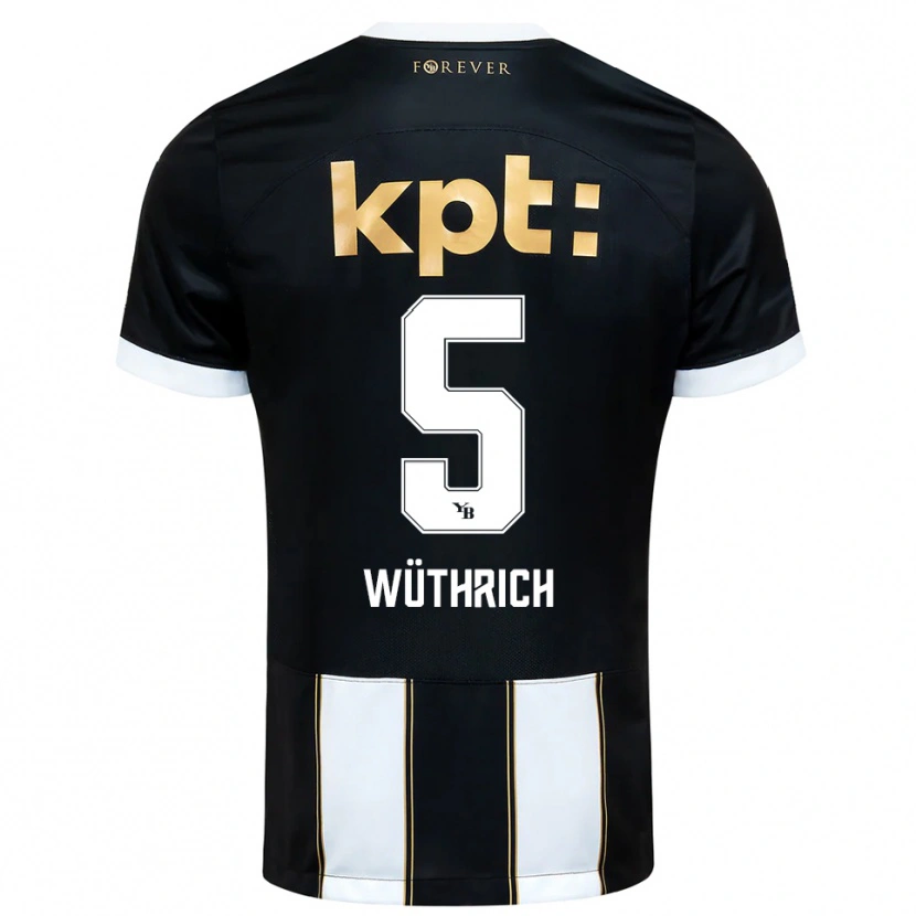 Danxen Kid Gregory Wüthrich #5 Black White Away Jersey 2025/26 T-Shirt