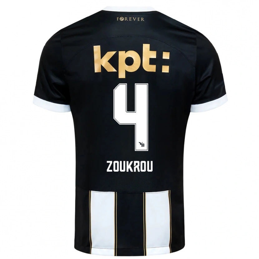 Danxen Kid Tanguy Zoukrou #4 Black White Away Jersey 2025/26 T-Shirt