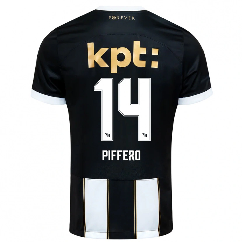 Danxen Kid David Piffero #14 Black White Away Jersey 2025/26 T-Shirt