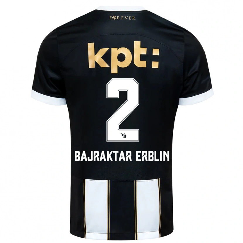 Danxen Kid Erblin Bajraktar #2 Black White Away Jersey 2025/26 T-Shirt