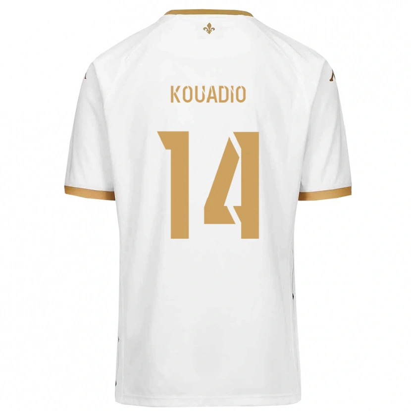Danxen Kid Loïc Kouadio #14 White Gold Away Jersey 2025/26 T-Shirt
