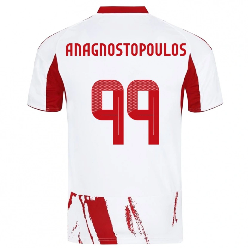 Danxen Kid Alexandros Anagnostopoulos #99 White Red Away Jersey 2025/26 T-Shirt