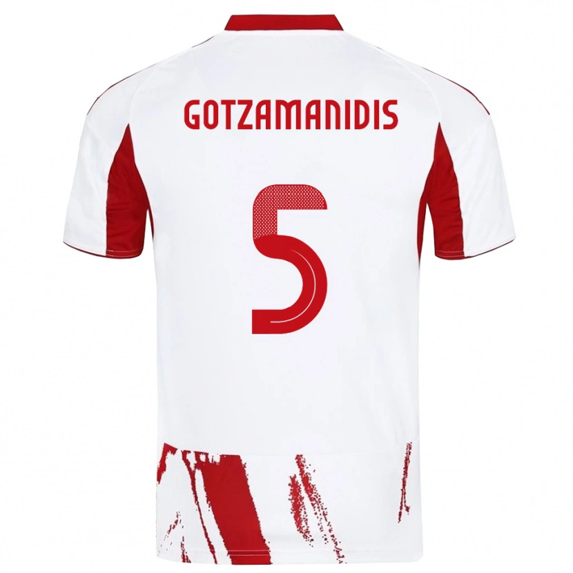Danxen Kid Nikolaos Gotzamanidis #5 White Red Away Jersey 2025/26 T-Shirt