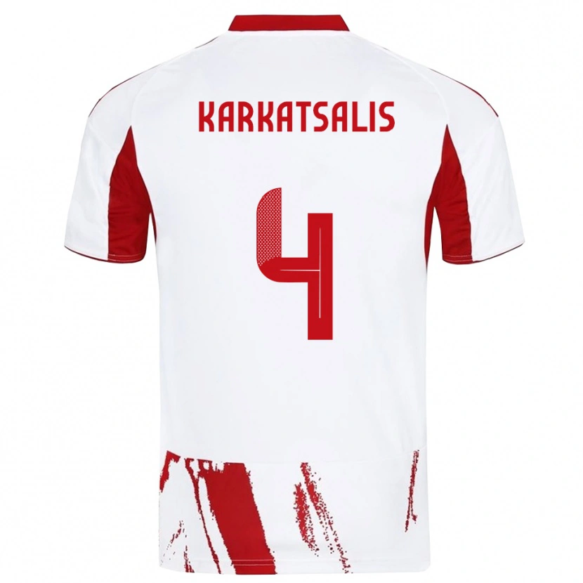 Danxen Kid Vasilios Karkatsalis #4 White Red Away Jersey 2025/26 T-Shirt