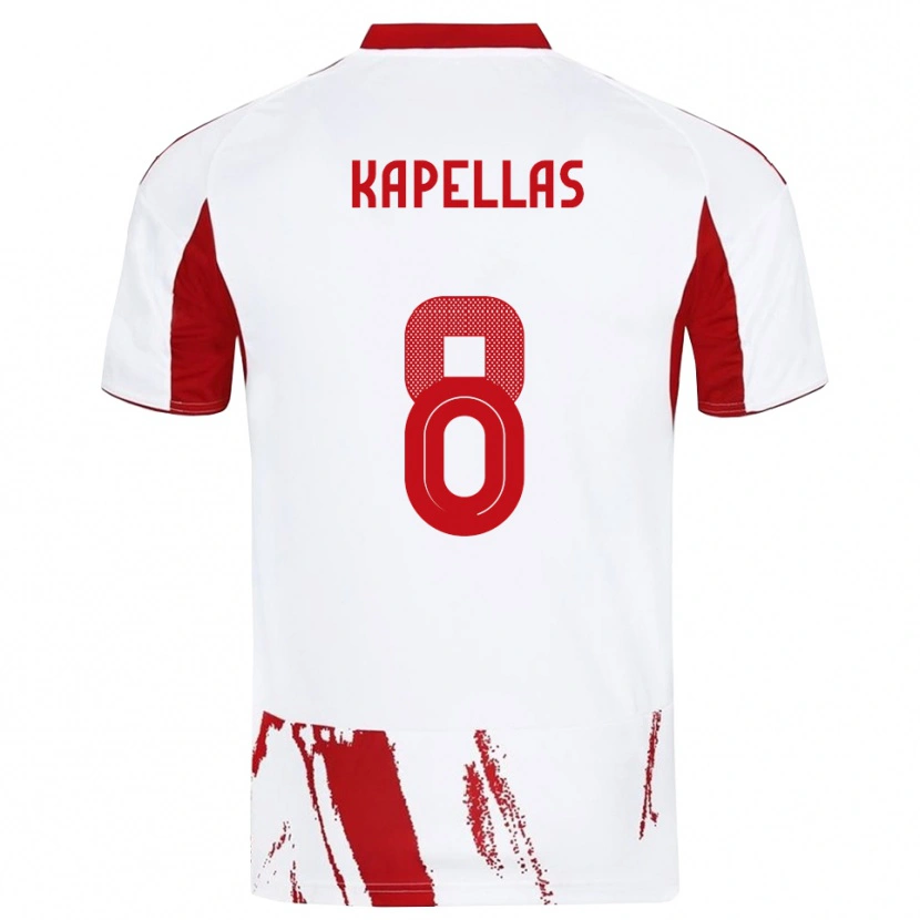 Danxen Kid Christos Kapellas #8 White Red Away Jersey 2025/26 T-Shirt