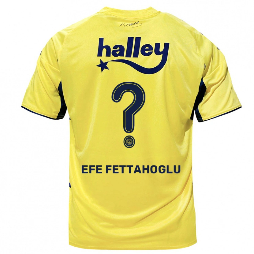 Danxen Kid Adnan Efe Fettahoğlu #0 Yellow Navy Away Jersey 2025/26 T-Shirt