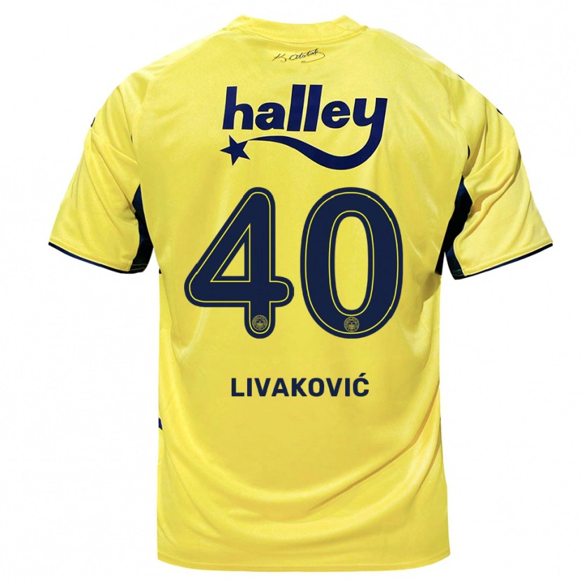 Danxen Kid Dominik Livakovic #40 Yellow Navy Away Jersey 2025/26 T-Shirt