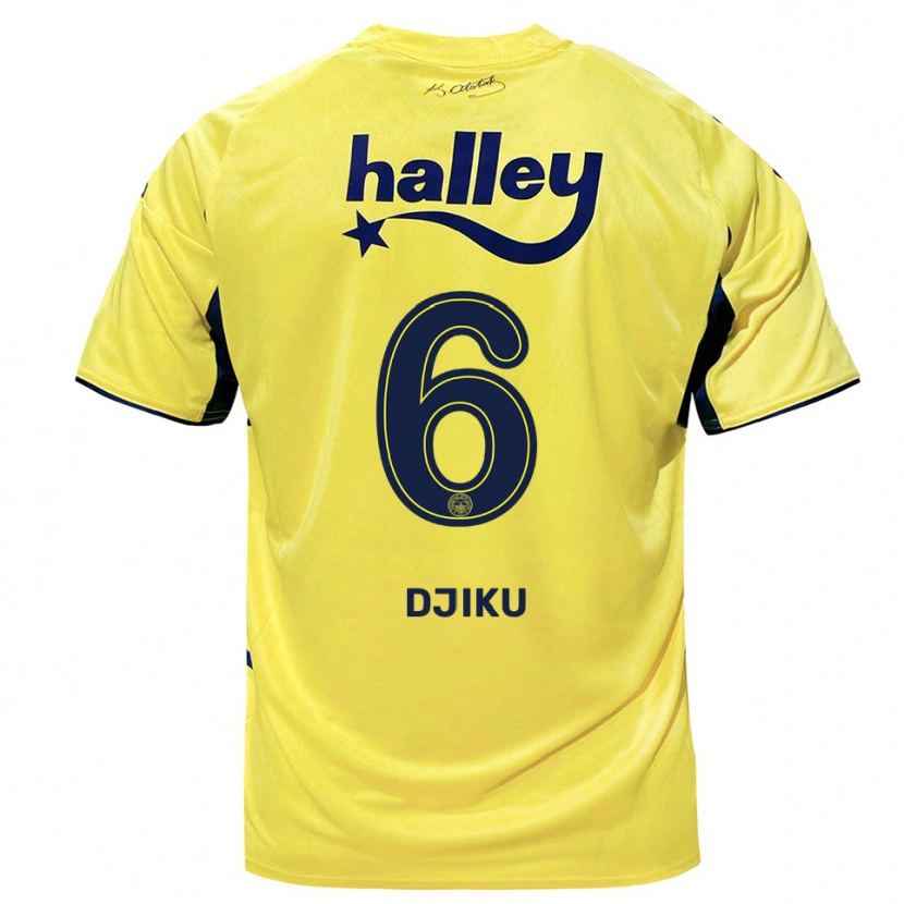 Danxen Kid Alexander Djiku #6 Yellow Navy Away Jersey 2025/26 T-Shirt