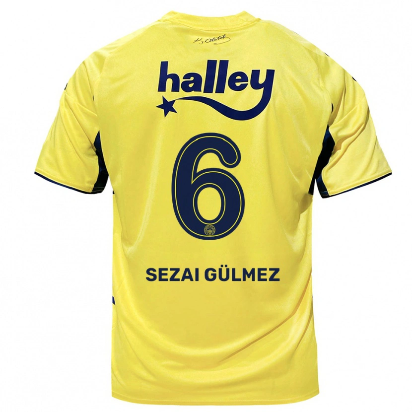 Danxen Kid Mustafa Sezai Gülmez #6 Yellow Navy Away Jersey 2025/26 T-Shirt