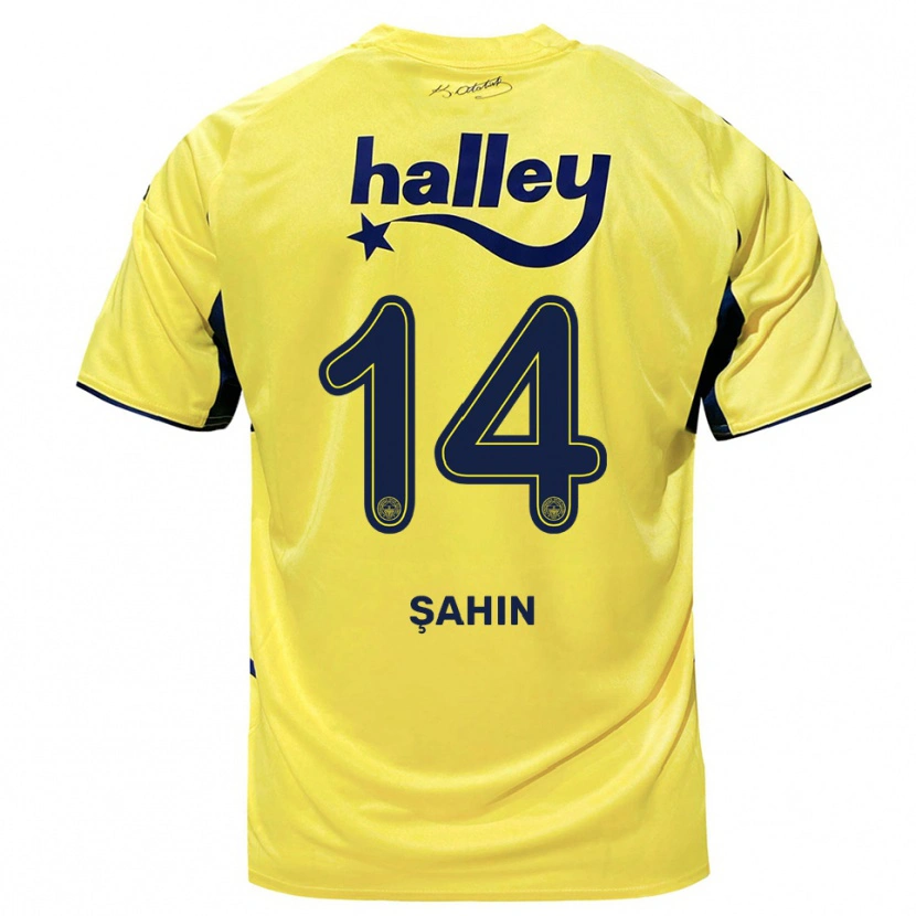 Danxen Kid Uğur Şahin #14 Yellow Navy Away Jersey 2025/26 T-Shirt