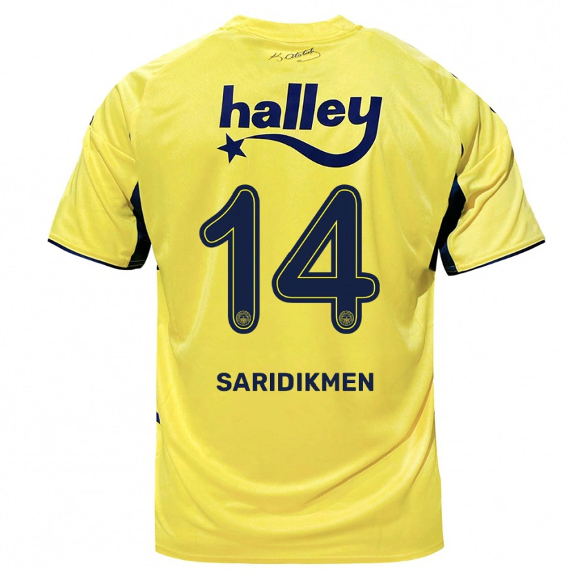 Danxen Kid Çağan Sarıdikmen #14 Yellow Navy Away Jersey 2025/26 T-Shirt
