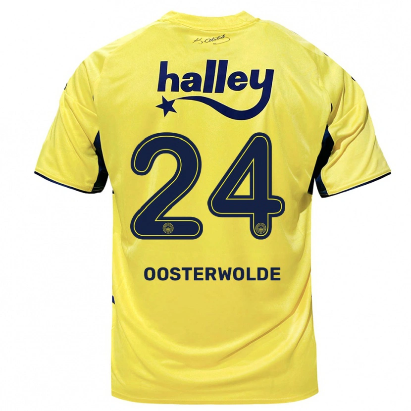 Danxen Kid Jayden Oosterwolde #24 Yellow Navy Away Jersey 2025/26 T-Shirt