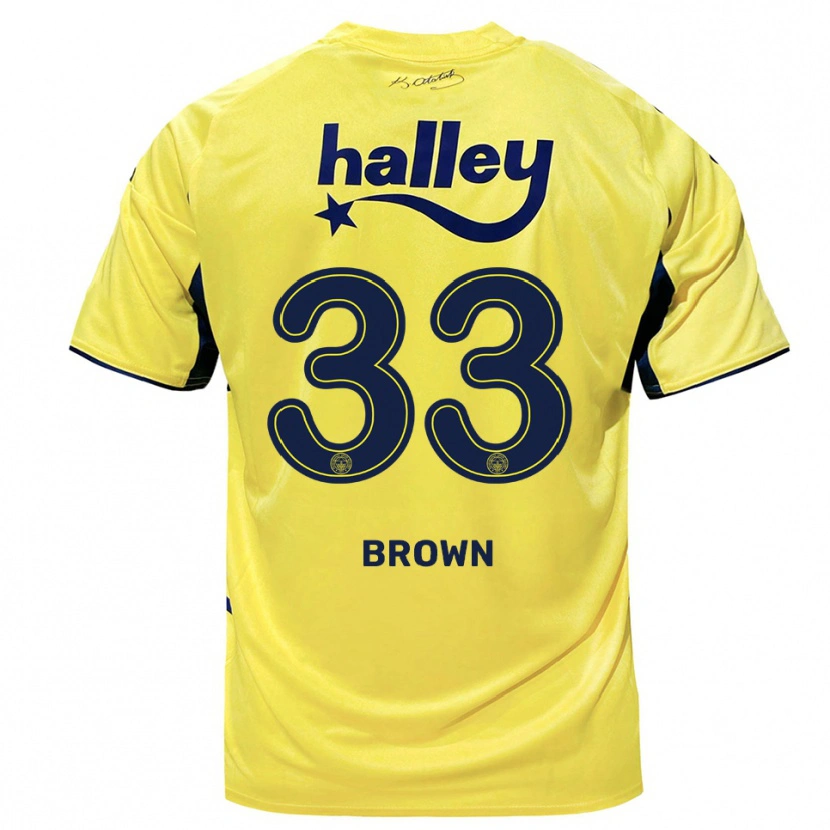 Danxen Kid Archie Brown #33 Yellow Navy Away Jersey 2025/26 T-Shirt