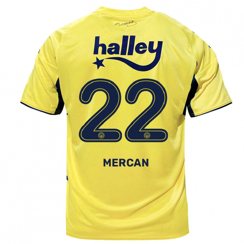 Danxen Kid Levent Mercan #22 Yellow Navy Away Jersey 2025/26 T-Shirt