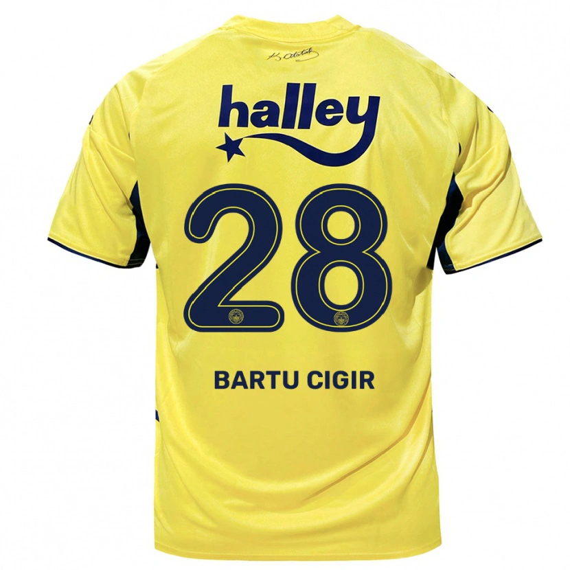 Danxen Kid Can Bartu Çığır #28 Yellow Navy Away Jersey 2025/26 T-Shirt