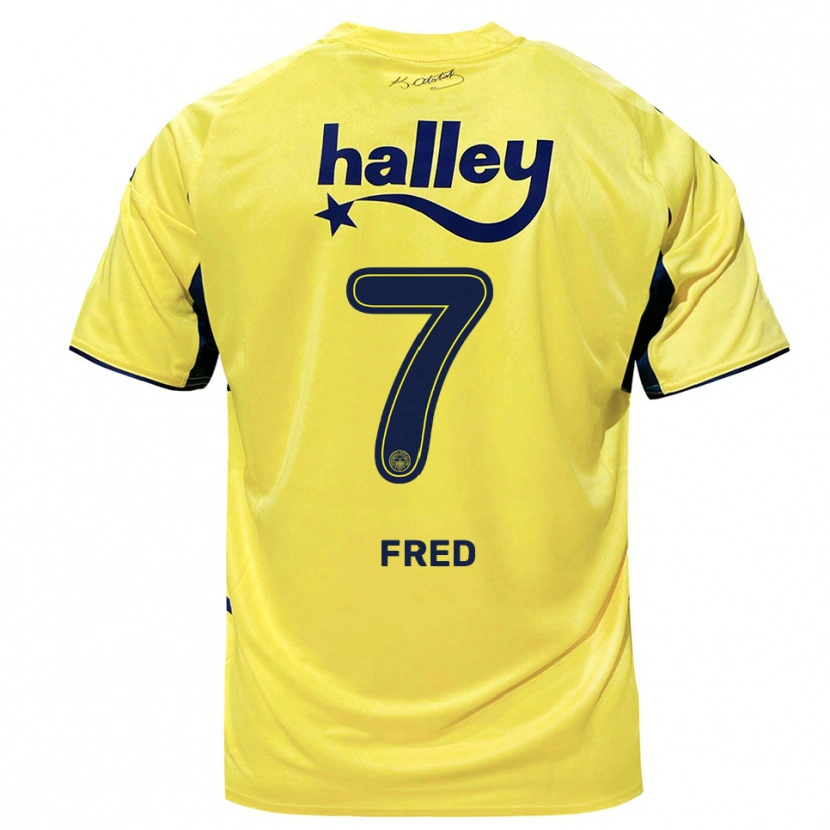 Danxen Kid Fred #7 Yellow Navy Away Jersey 2025/26 T-Shirt