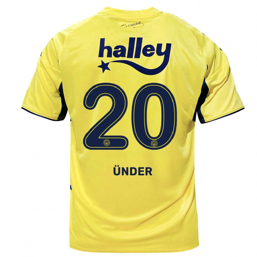 Danxen Kid Cengiz Ünder #20 Yellow Navy Away Jersey 2025/26 T-Shirt