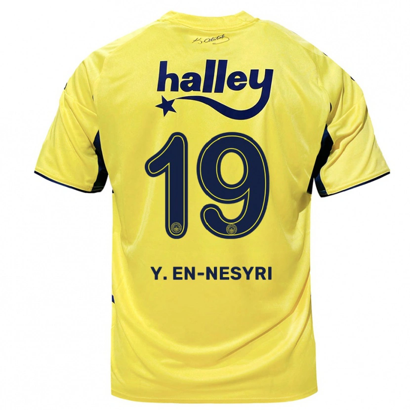 Danxen Kid Youssef En-Nesyri #19 Yellow Navy Away Jersey 2025/26 T-Shirt