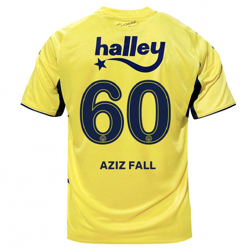 Danxen Kid Abdou Aziz Fall #60 Yellow Navy Away Jersey 2025/26 T-Shirt