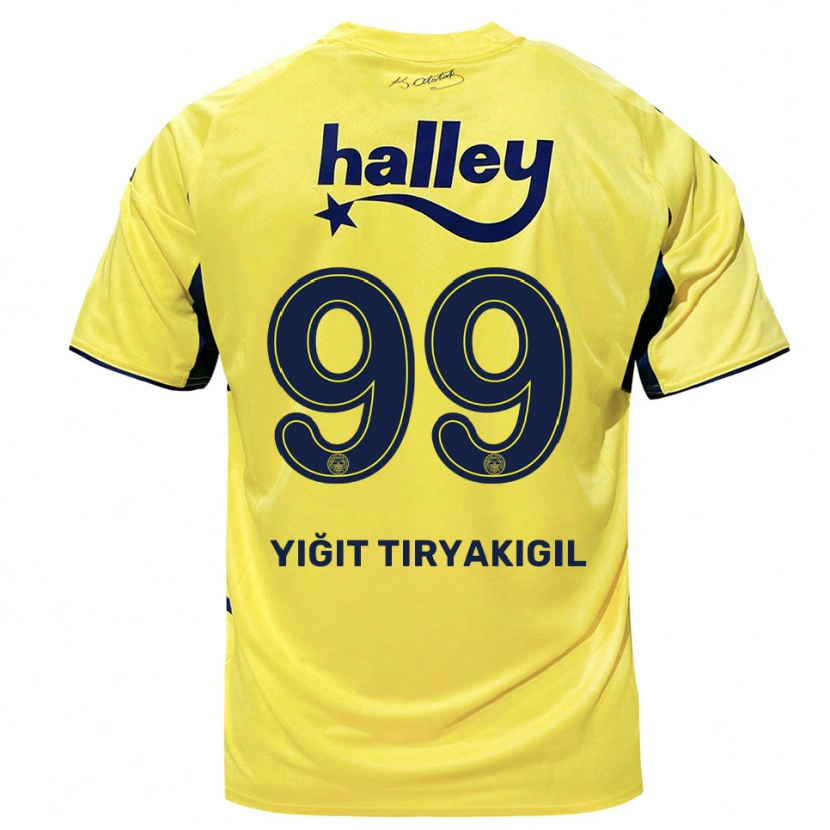 Danxen Kid Ömer Yiğit Tiryakigil #99 Yellow Navy Away Jersey 2025/26 T-Shirt