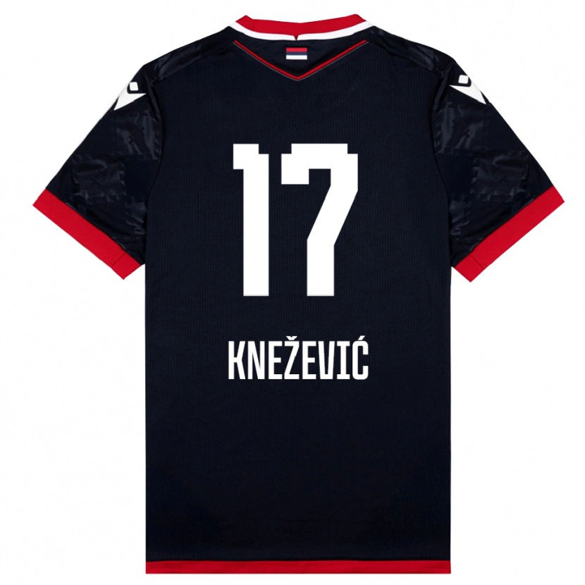 Danxen Kid Minja Knežević #17 Black Red Away Jersey 2025/26 T-Shirt