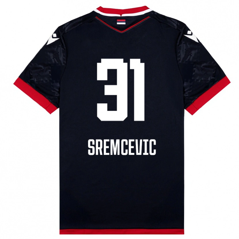 Danxen Kid Uros Sremcevic #31 Black Red Away Jersey 2025/26 T-Shirt