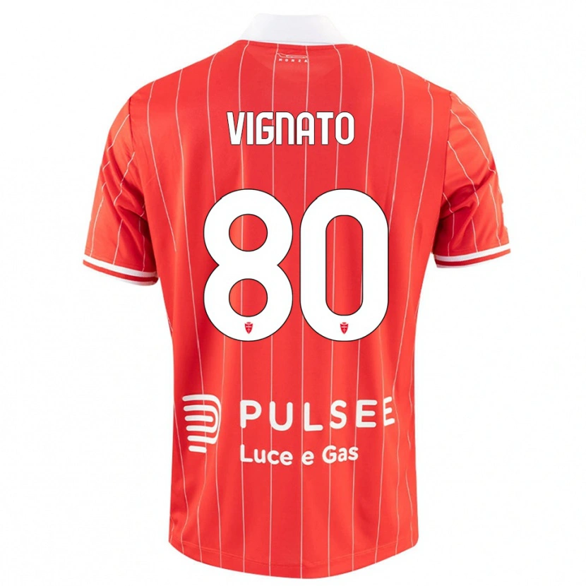 Danxen Men Samuele Vignato #80 Red White Home Jersey 2025/26 T-Shirt
