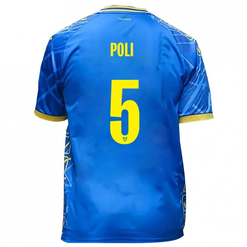Danxen Men Lorenzo Poli #5 Sky Blue Yellow Home Jersey 2025/26 T-Shirt