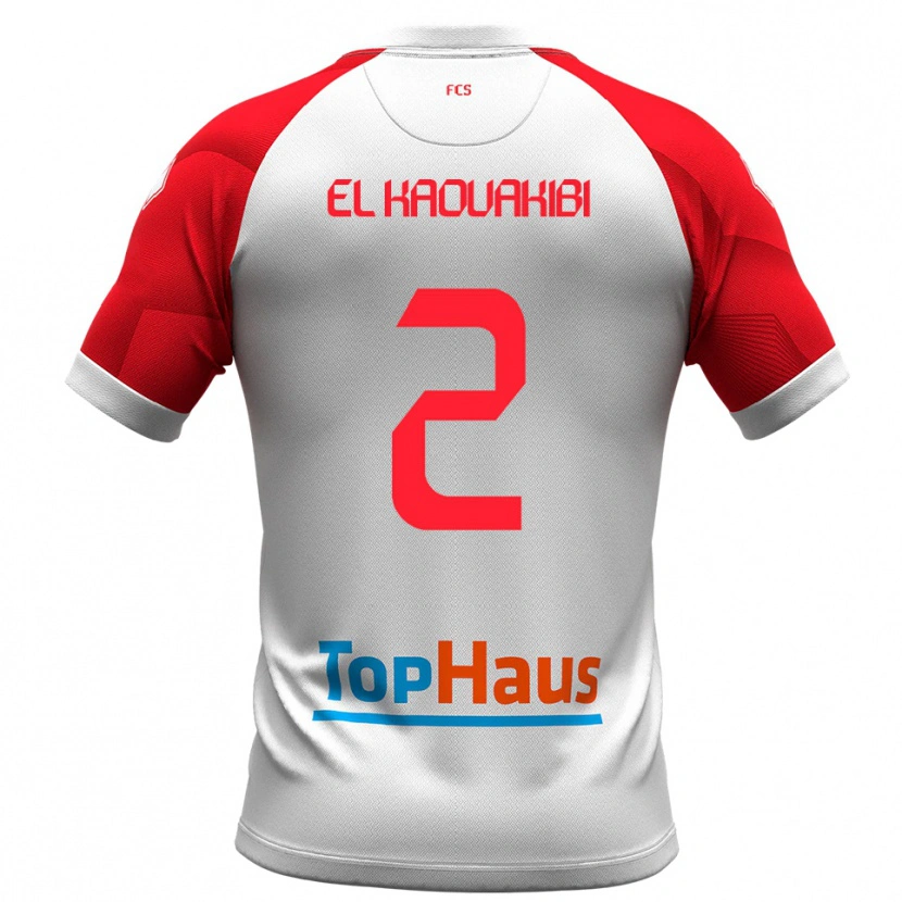 Danxen Men Hamza El Kaouakibi #2 White Red Home Jersey 2025/26 T-Shirt