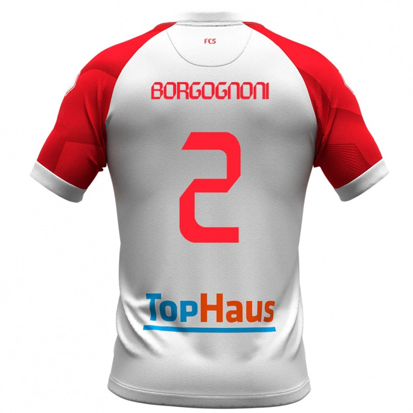 Danxen Men Giovanni Borgognoni #2 White Red Home Jersey 2025/26 T-Shirt
