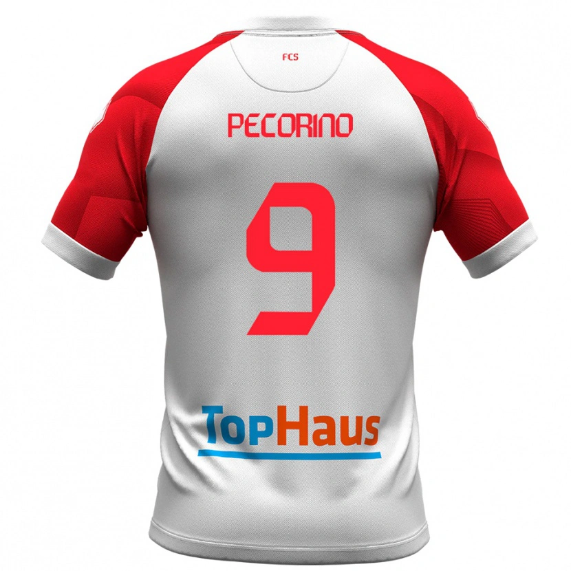 Danxen Men Emanuele Pecorino #9 White Red Home Jersey 2025/26 T-Shirt