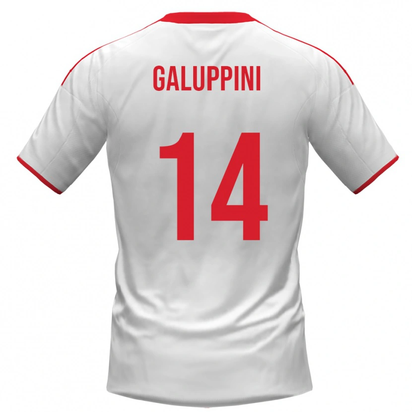 Danxen Men Francesco Galuppini #14 White Red Home Jersey 2025/26 T-Shirt