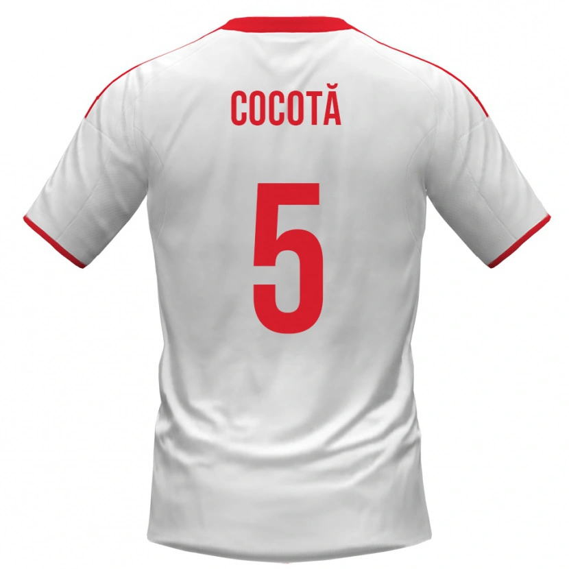 Danxen Men Dorian Cocotă #5 White Red Home Jersey 2025/26 T-Shirt