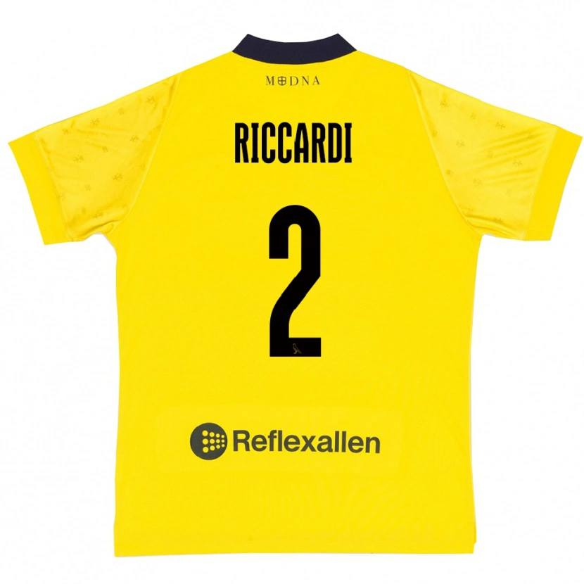 Danxen Men Marcello Riccardi #2 Yellow Navy Home Jersey 2025/26 T-Shirt