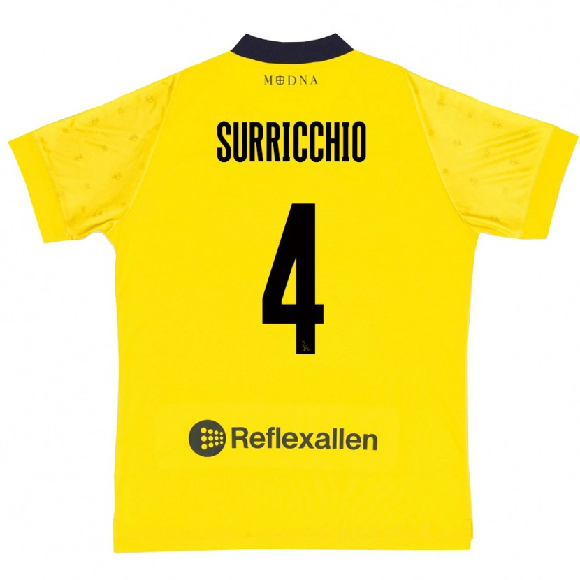 Danxen Men Jacopo Surricchio #4 Yellow Navy Home Jersey 2025/26 T-Shirt